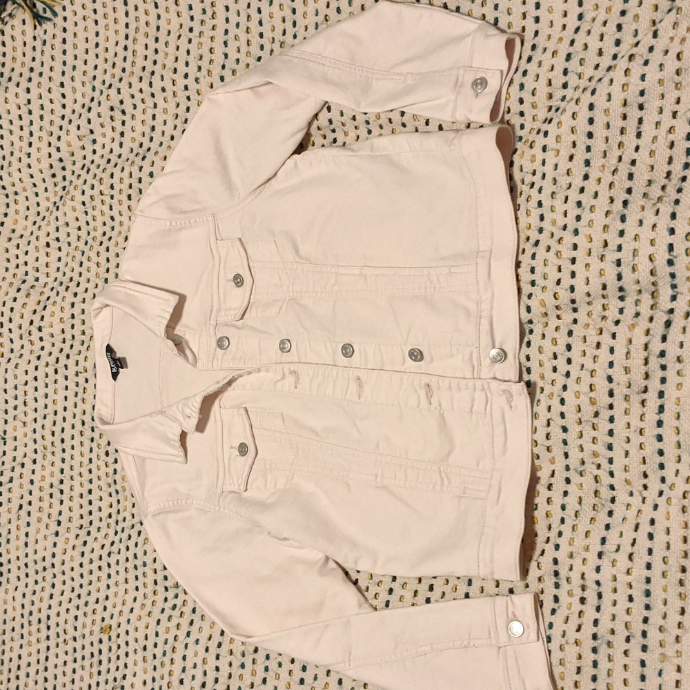 Powder pink jean jacket